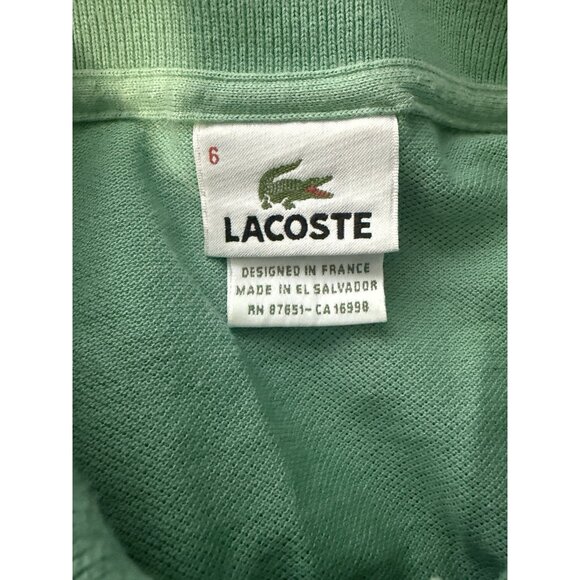 LACOSTE BRAND MEN'S Large sz 6 CROC LOGO Green POLO SHIRT - Picture 4 of 4